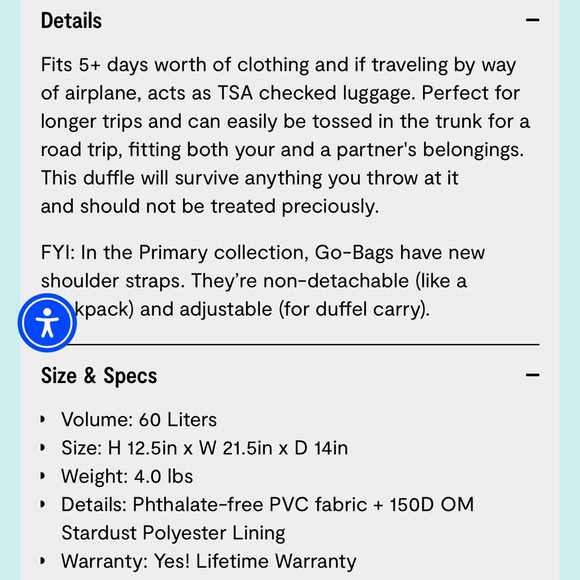 NEW Baboon to the Moon Go-Bag [Basic] — Big (60L) Green - Picture 5 of 14